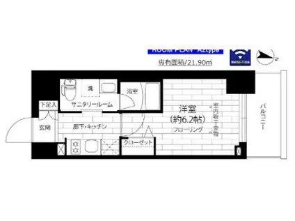 ステージグランデ本千葉(1K/8階)の間取り写真