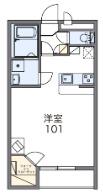レオパレスKOMOTO足利(1K/1階)の間取り写真