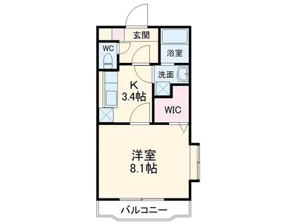 ハーベスト(1K/1階)の間取り写真