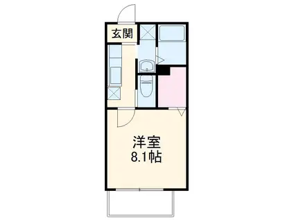 リバーヴィラⅣ(1K/2階)の間取り写真