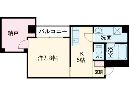 コア・シティあら町(1K/4階)の間取り写真