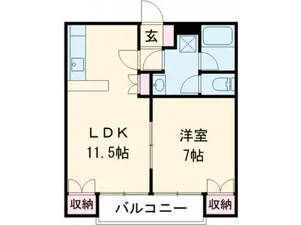 KDハイツ(1LDK/2階)の間取り写真