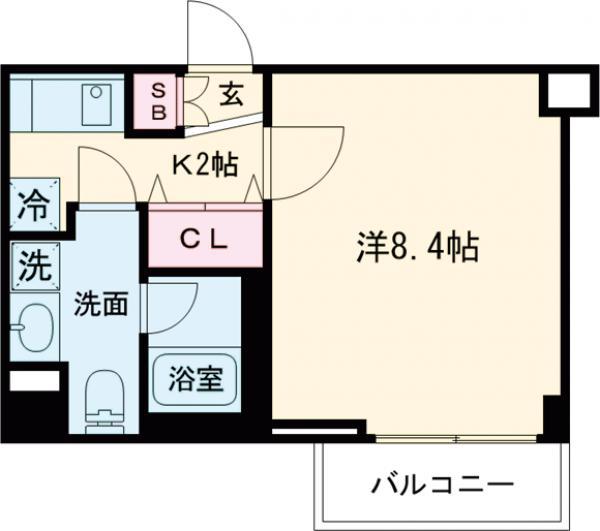 メインステージ上野毛Ⅱ(1K/5階)の間取り写真