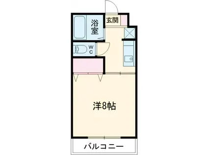 ビューハイツ(1K/2階)の間取り写真