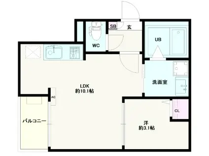 JACK SHIMOFUJISAWA Ⅱ(1LDK/1階)の間取り写真