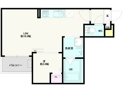 JACK SHIMOFUJISAWA Ⅱ(1LDK/3階)の間取り写真