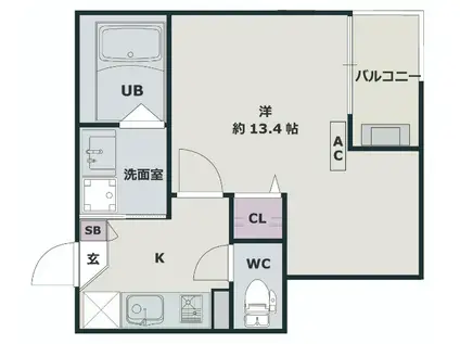 JACK SHIMOFUJISAWA Ⅳ(1K/1階)の間取り写真