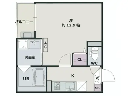 JACK SHIMOFUJISAWA Ⅳ(1K/1階)の間取り写真