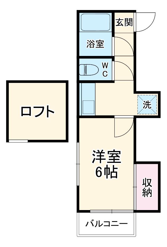 パストラーレ南林間(1K/1階)の間取り写真