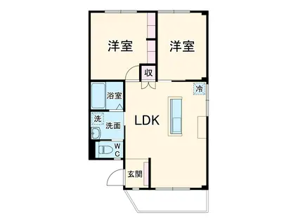 アネックス佐々(2LDK/2階)の間取り写真