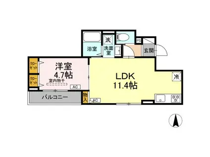 セレスティア東葛西Ⅴ(1LDK/2階)の間取り写真
