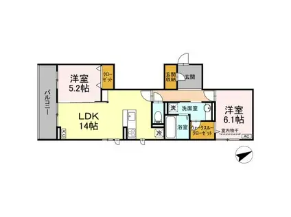 DS LIEN  C(2LDK/2階)の間取り写真