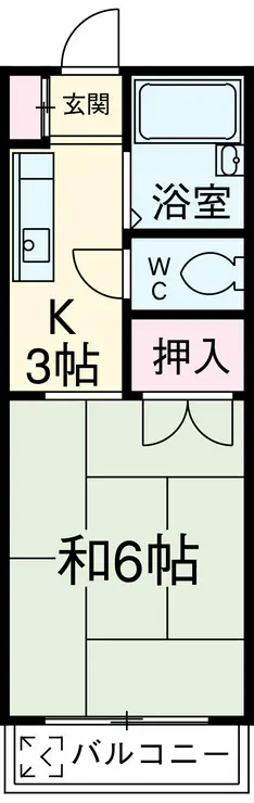 第3ハイツ石山 3階階 間取り
