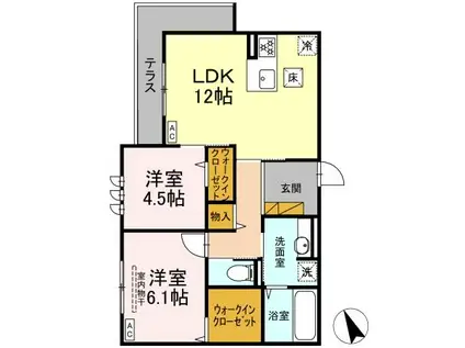 DS LIEN  D(2LDK/1階)の間取り写真