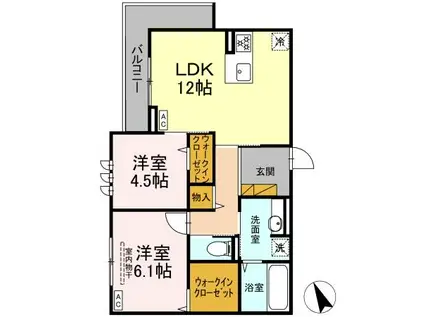 DS LIEN  D(2LDK/2階)の間取り写真