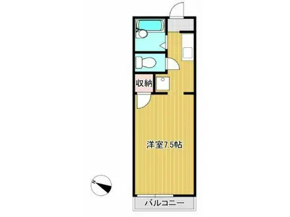 フラッツマルイ(1K/2階)の間取り写真