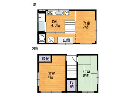 名鉄名古屋本線 東枇杷島駅 徒歩6分 2階建 築34年(3DK)の間取り写真