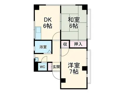 田中ビル(2DK/2階)の間取り写真