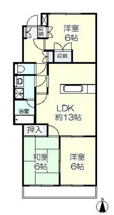 サンライズ中瀬 3階階 間取り