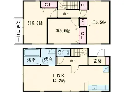 グランソフィア弐分方(3LDK)の間取り写真