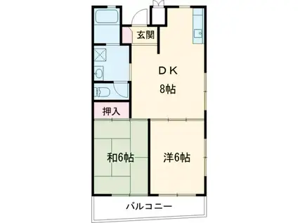 コーポラスアオイ(2DK/2階)の間取り写真