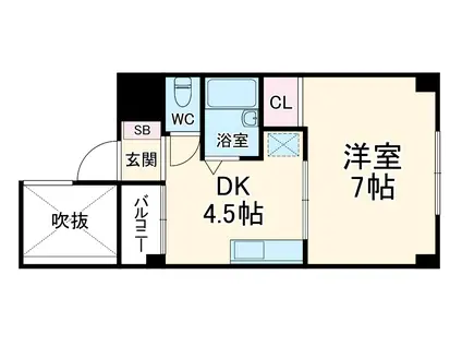 クレストTK(1DK/3階)の間取り写真