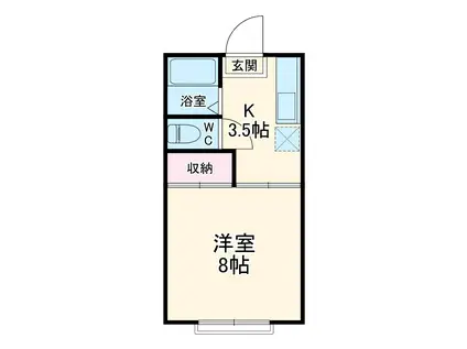 和海ハイツ(1K/1階)の間取り写真