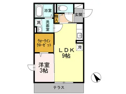 ハイツMEGUMI(1LDK/1階)の間取り写真