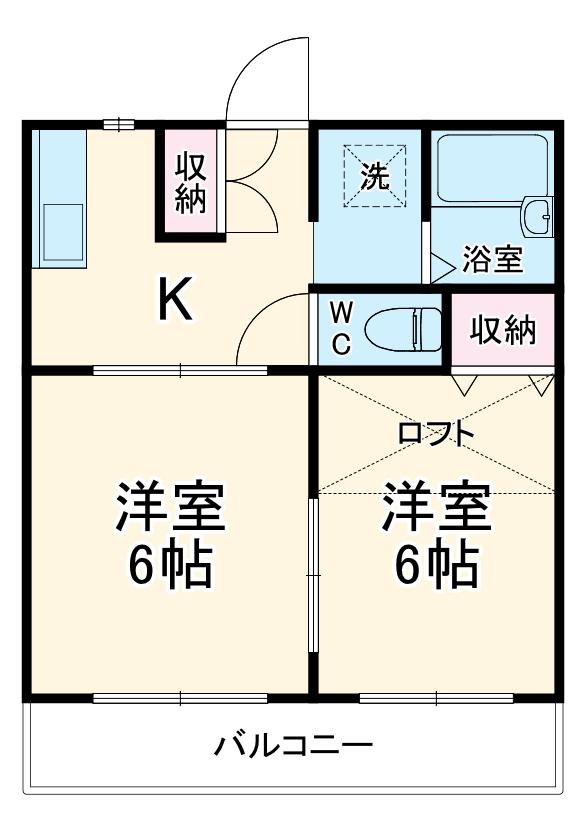 エピ安楽(2K/2階)の間取り写真