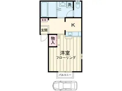 城の下ハイツ(1K/地下階)の間取り写真