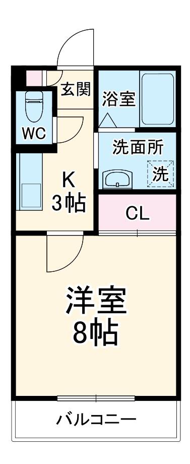 ミレージュAB(1K/1階)の間取り写真
