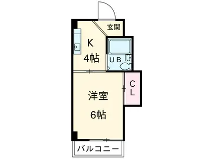 グリーンシティ長先(1K/3階)の間取り写真
