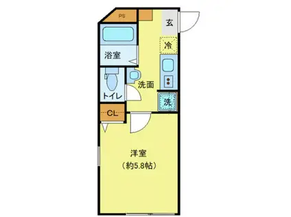 エクセラン南千住Ⅱ(1K/2階)の間取り写真