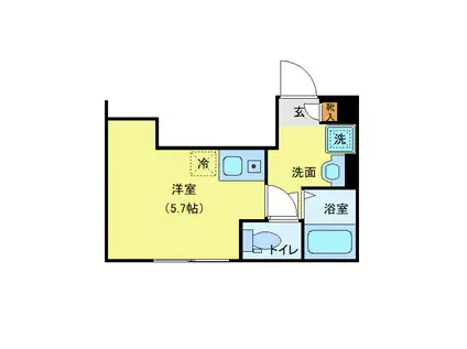 URBAN LUXE(ワンルーム/1階)の間取り写真