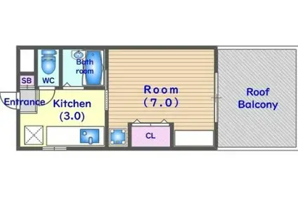 和光ビル(1K/3階)の間取り写真