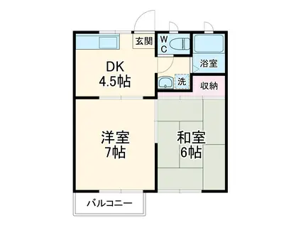 メイプルよりずみA(2DK/2階)の間取り写真