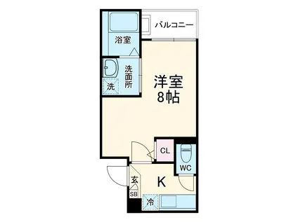 JACK SHIBATAHONDORI Ⅰ(1K/1階)の間取り写真