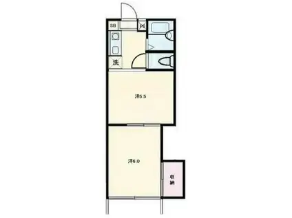 桶川ハイツ(2K/1階)の間取り写真