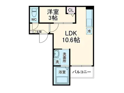 JACK MARUGASAKI Ⅰ(1LDK/3階)の間取り写真
