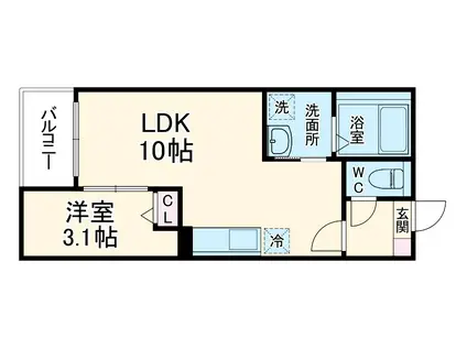 JACK MARUGASAKI Ⅰ(1LDK/3階)の間取り写真