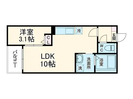 JACK MARUGASAKI Ⅰ(1LDK/3階)の間取り写真