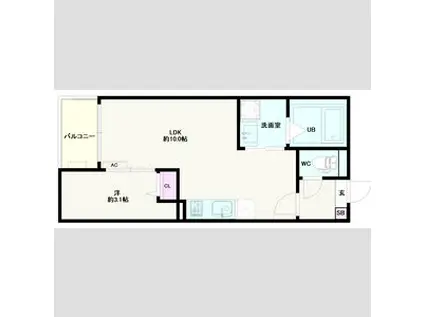 JACK MARUGASAKI Ⅰ(1LDK/1階)の間取り写真