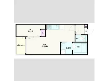 JACK MARUGASAKI Ⅰ(1LDK/1階)の間取り写真