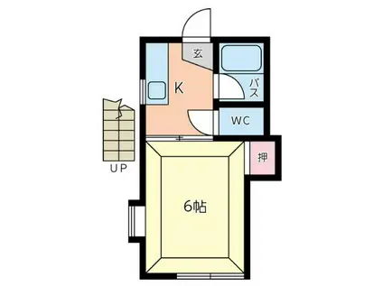 鶴巻エイトハイム(1DK/1階)の間取り写真