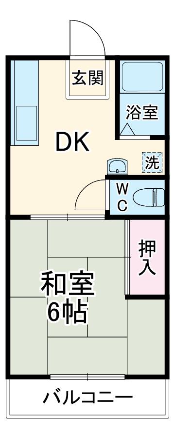 エクシード2(1DK/1階)の間取り写真