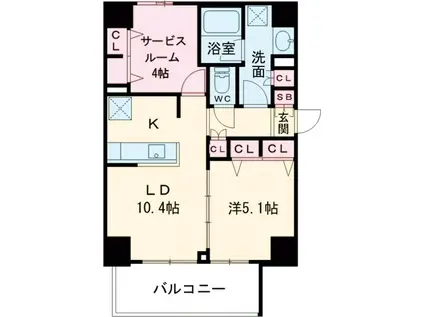 S-RESIDENCE板橋大山BRIM(1SLDK/7階)の間取り写真