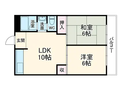 ロイヤルハイツ木村1号館(2LDK/3階)の間取り写真