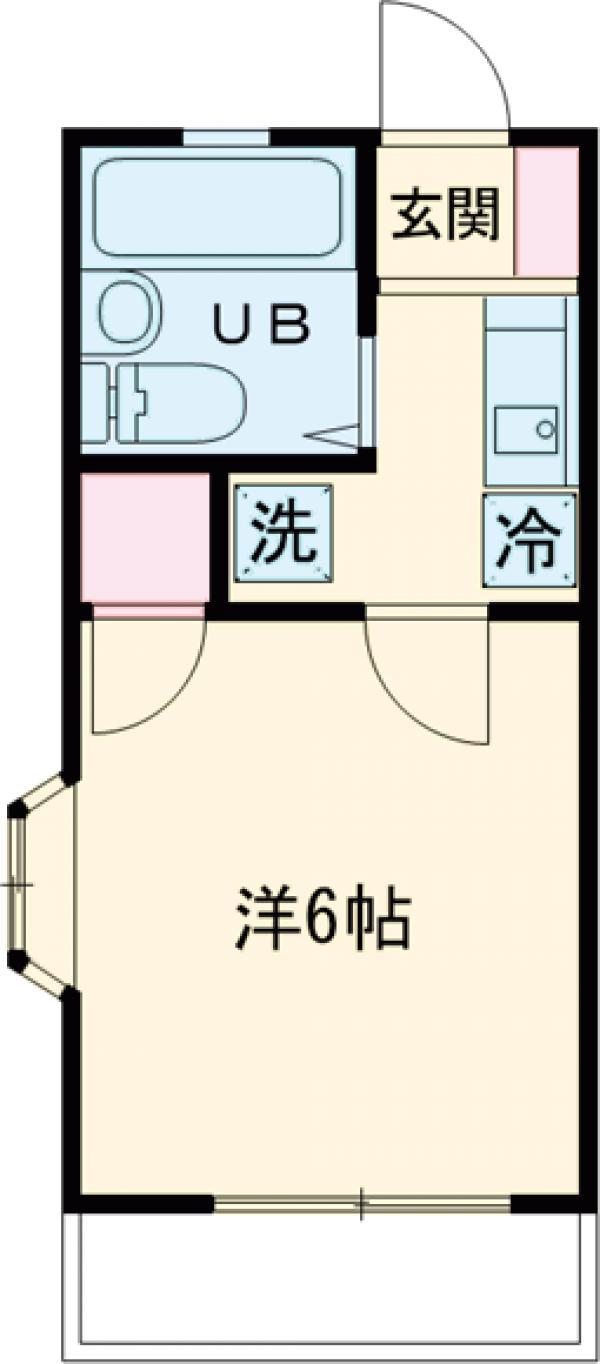 MILA鶴川(1K/2階)の間取り写真