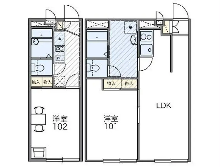 レオパレスかねた 1階階 間取り