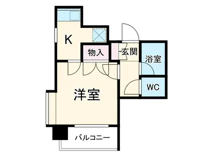 シャイン塩釜ハイツ(1K/4階)の間取り写真